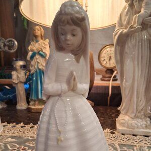First Communion Girl Praying Figurine Statue NAO by Lladro #525 BEAUTIFUL! LQQK!